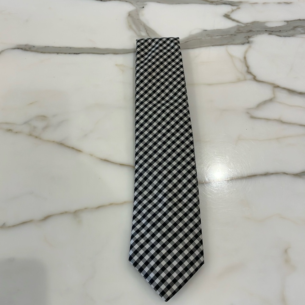 Pierre Cardin Black & White Checked Tie—GREAT Looking!!  Like New Condition!!